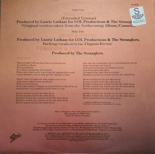 The Stranglers : Skin Deep (12", Maxi)
