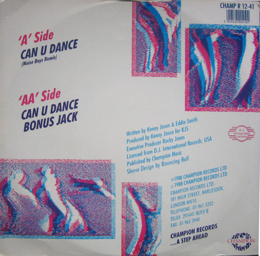 Kenny "Jammin" Jason And "Fast" Eddie Smith : Can U Dance (Noise Boys Remix) (12")