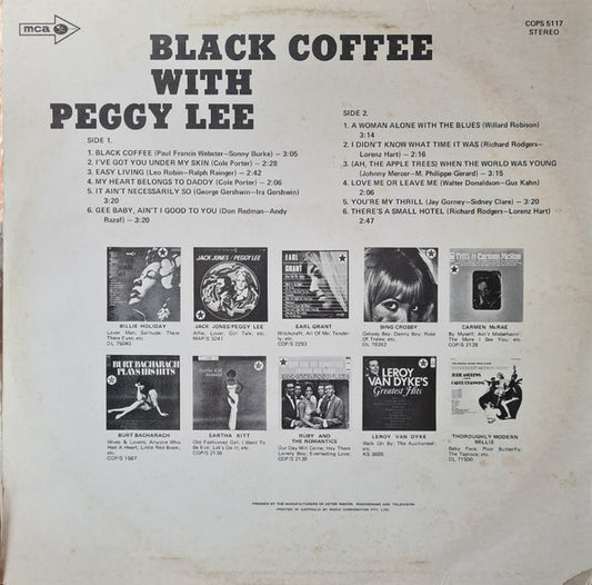 Peggy Lee : Black Coffee (LP, Album, RE)