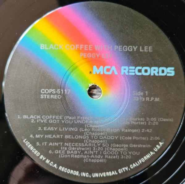 Peggy Lee : Black Coffee (LP, Album, RE)