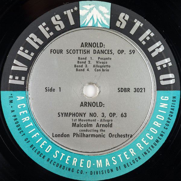 Malcolm Arnold Conducts The London Philharmonic Orchestra* : Four Scottish Dances (Op. 59) And Symphony No. 3 (Op. 63) (LP, Album, Sil)