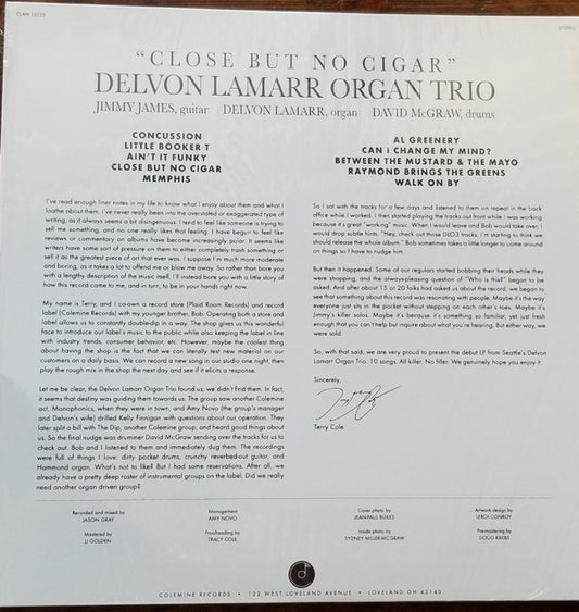 Delvon Lamarr Organ Trio : Close But No Cigar (LP, Album, RE, RP)