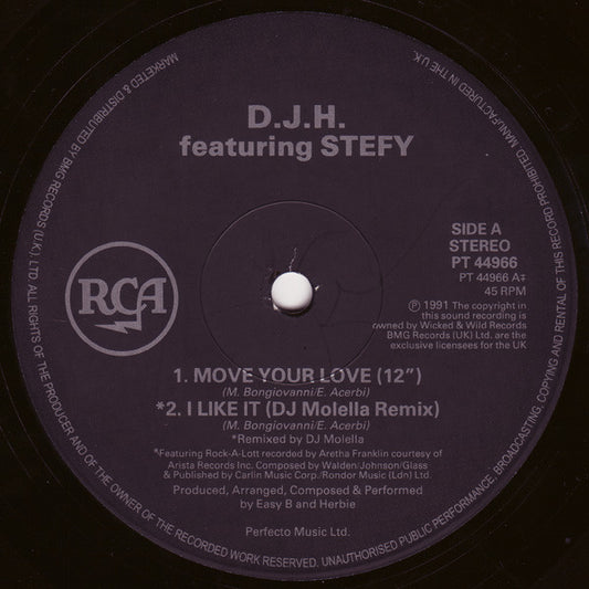 DJ H Featuring Stefy* : Move Your Love (12")