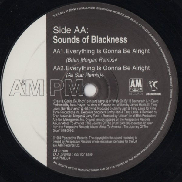 Sounds Of Blackness : I'm Going All The Way / Everything Is Gonna Be Alright (12", Promo)