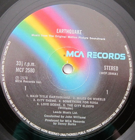 John Williams (4) : Earthquake • Music From The Original Motion Picture Soundtrack (LP, Album)