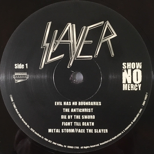 Slayer : Show No Mercy (LP, Album, RE, RM, Red)