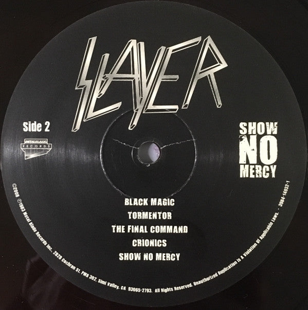 Slayer : Show No Mercy (LP, Album, RE, RM, Red)