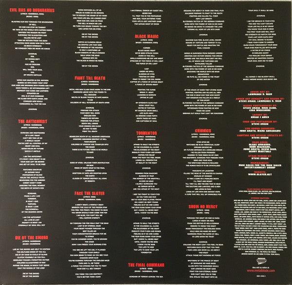 Slayer : Show No Mercy (LP, Album, RE, RM, Red)