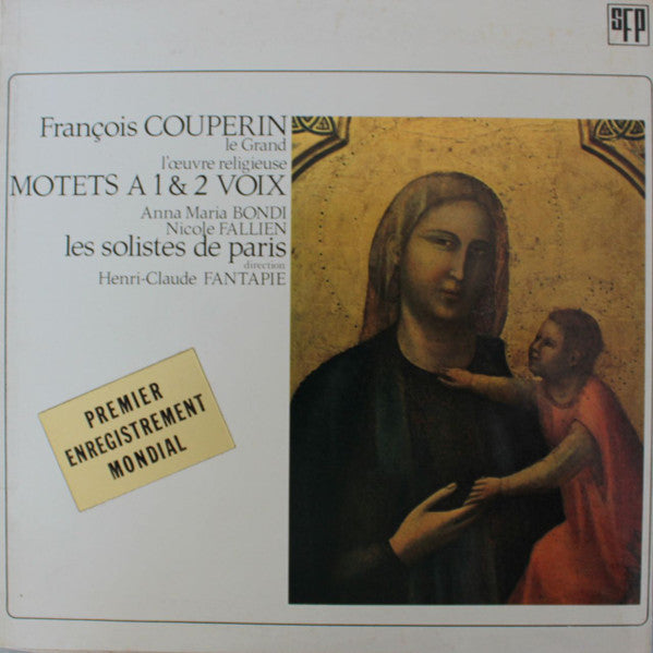 François Couperin, Anna-Maria Bondi, Nicole Fallien, Orchestre Des Solistes De Paris : Motets à 1 Et 2 Voix (LP, gat)