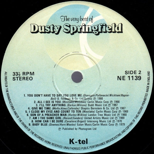 Dusty Springfield : The Very Best Of Dusty Springfield (LP, Comp)