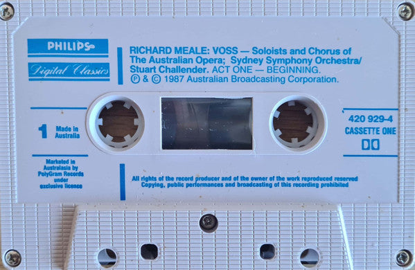 Richard Meale, Geoffrey Chard, Marilyn Richardson, The Opera Australia Chorus, Sydney Symphony Orchestra, Stuart Challender : Voss (2xCass, Album + Box)