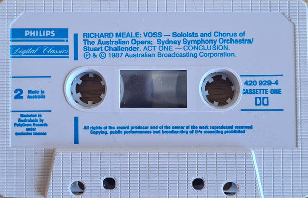Richard Meale, Geoffrey Chard, Marilyn Richardson, The Opera Australia Chorus, Sydney Symphony Orchestra, Stuart Challender : Voss (2xCass, Album + Box)