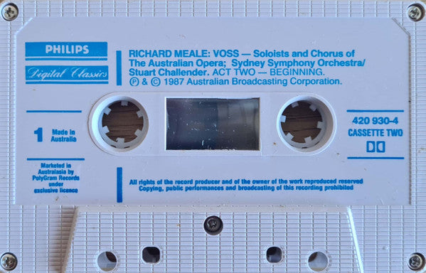 Richard Meale, Geoffrey Chard, Marilyn Richardson, The Opera Australia Chorus, Sydney Symphony Orchestra, Stuart Challender : Voss (2xCass, Album + Box)