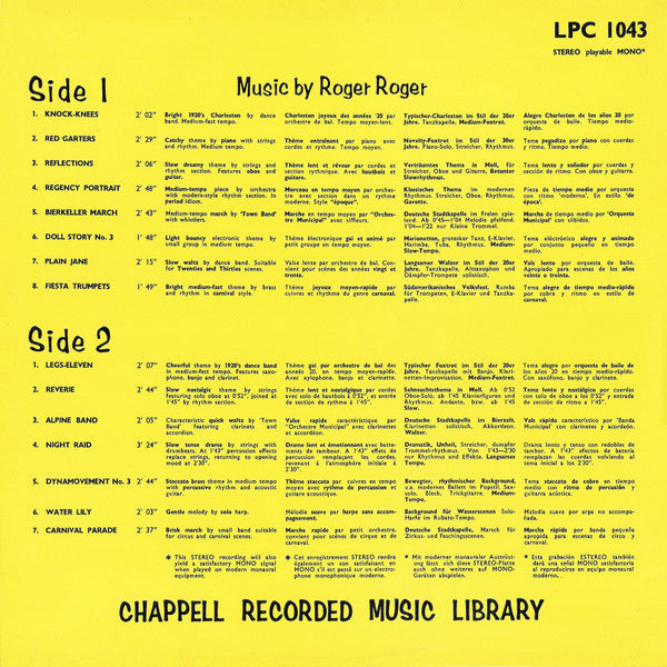 Roger Roger And His Orchestra : Music By Roger Roger (LP, Mono)
