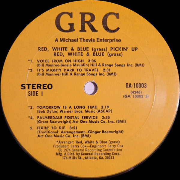 Red, White & Blue (Grass) : Pickin' Up (LP, Album)