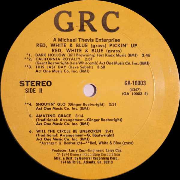 Red, White & Blue (Grass) : Pickin' Up (LP, Album)
