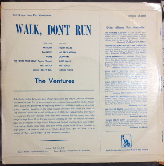 The Ventures : Walk Don't Run (LP, Album, RE)