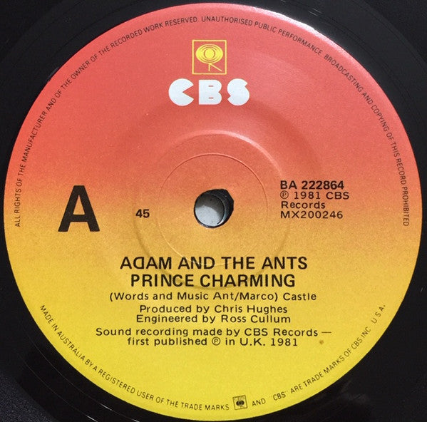 Adam And The Ants : Prince Charming (7", Single)