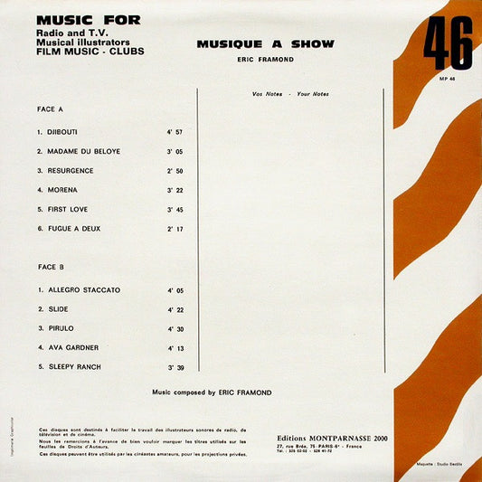 Eric Framond : Musique A Show (LP)