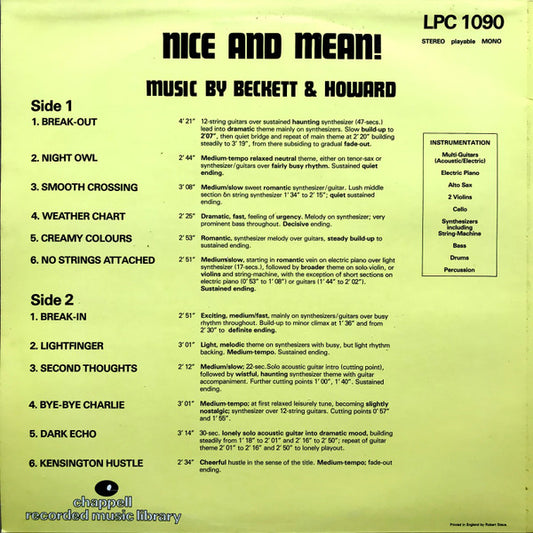 Jeremy Beckett & Nick Howard (6) : Nice & Mean! (LP)