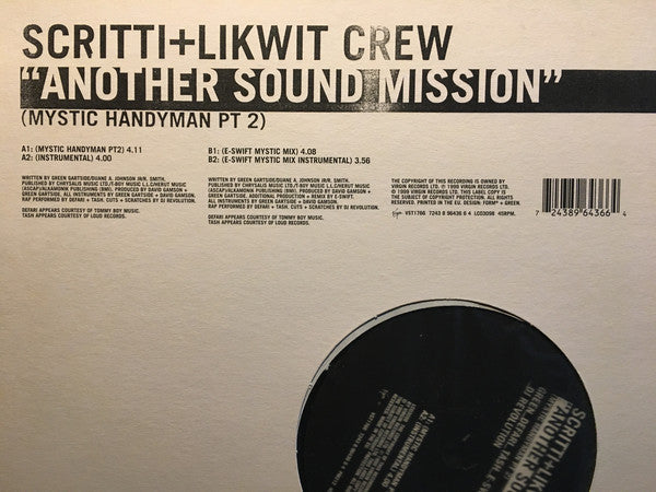 Scritti Politti + Likwit Crew : Another Sound Mission (Mystic Handyman Pt 2) (12")