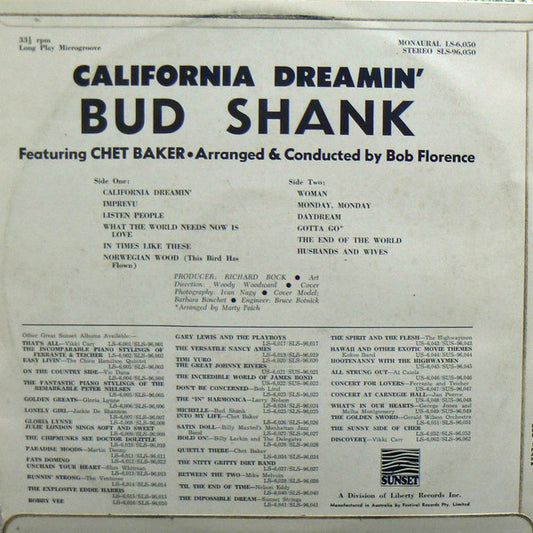 Bud Shank : California Dreamin' (LP, Album)