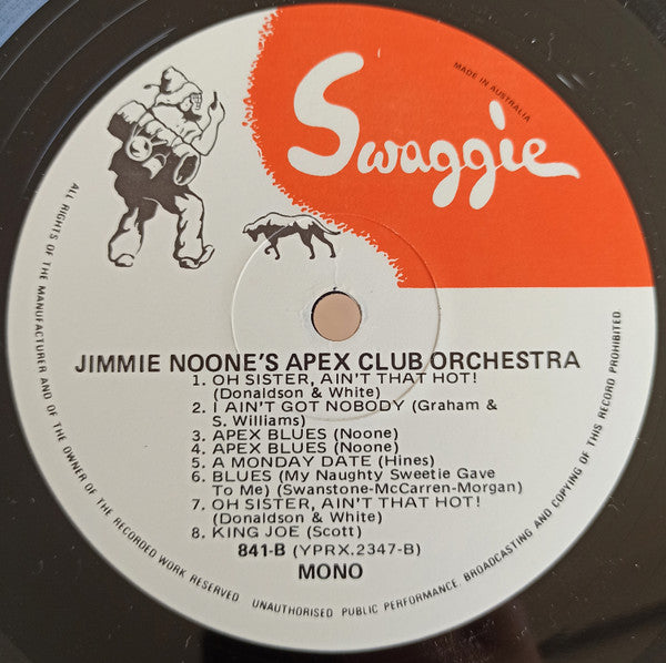 Jimmie Noone's Apex Club Orchestra : Volume One 1928 (LP, Comp, Mono, RE)
