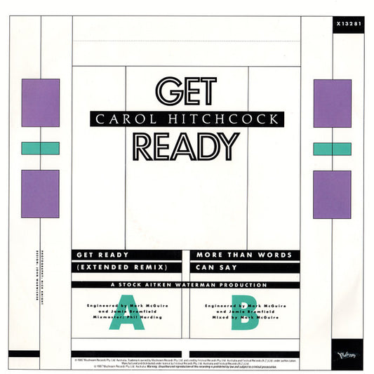 Carol Hitchcock : Get Ready (Extended Remix) (12", Single, Ltd)