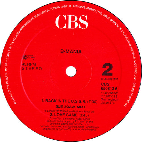 B-Mania : Back In The USSR (12", Maxi)