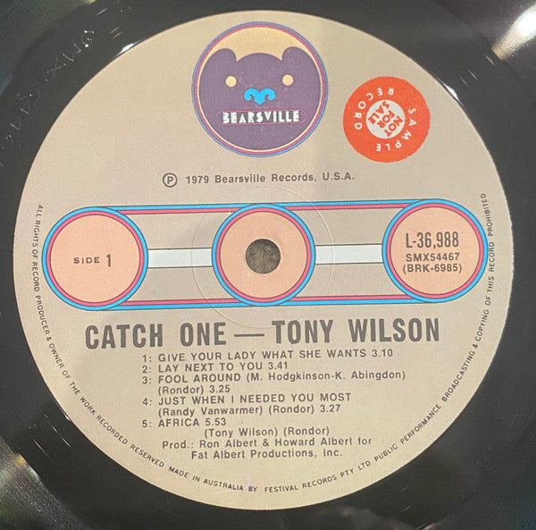 Tony Wilson (3) : Catch One (LP, Album)