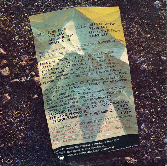 Premiata Forneria Marconi : Jet Lag (LP, Album)