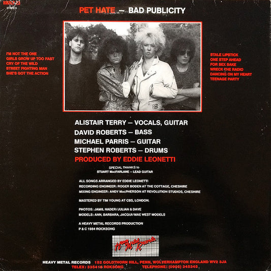 Pet Hate : Bad Publicity (LP, Album)