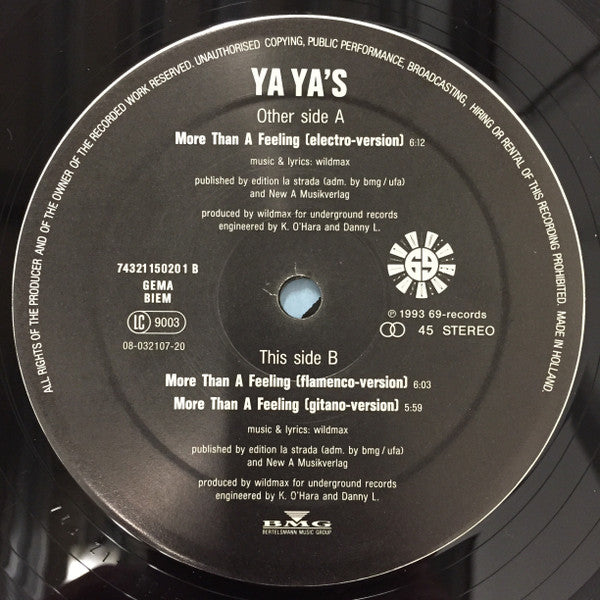 The Ya Ya's : More Than A Feeling (12")