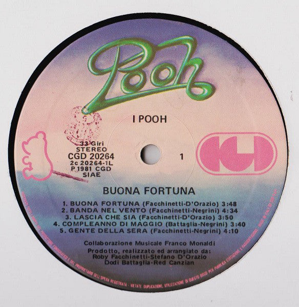 Pooh : Buona Fortuna (LP, Album, Gat)
