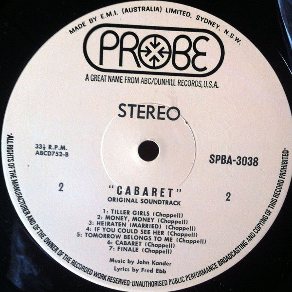 Ralph Burns : Cabaret - Original Soundtrack Recording (LP)