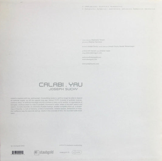 Joseph Suchy : Calabi.Yau (LP, Album, Whi)