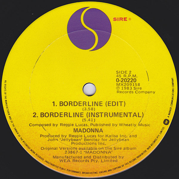 Madonna : Borderline (Triple Mix) (12", Single)