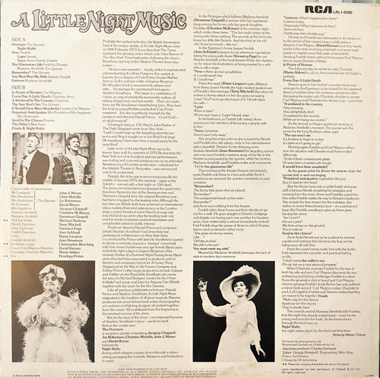 Stephen Sondheim - Jean Simmons (2), Hermione Gingold, Joss Ackland : A Little Night Music (Original London Cast) (LP, Album)