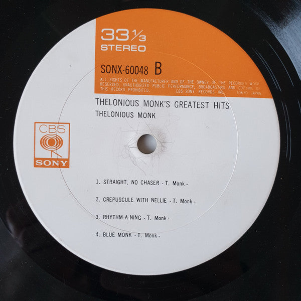 Thelonious Monk : Thelonious Monk's Greatest Hits (LP, Comp)