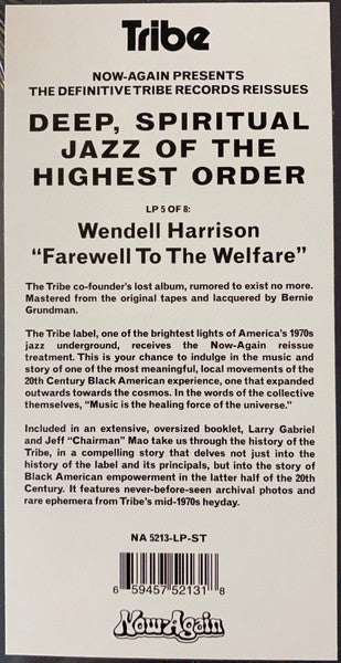 Wendell Harrison : Farewell To The Welfare (LP, Album, RM)