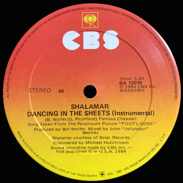Shalamar : Dancing In The Sheets (12", Single)