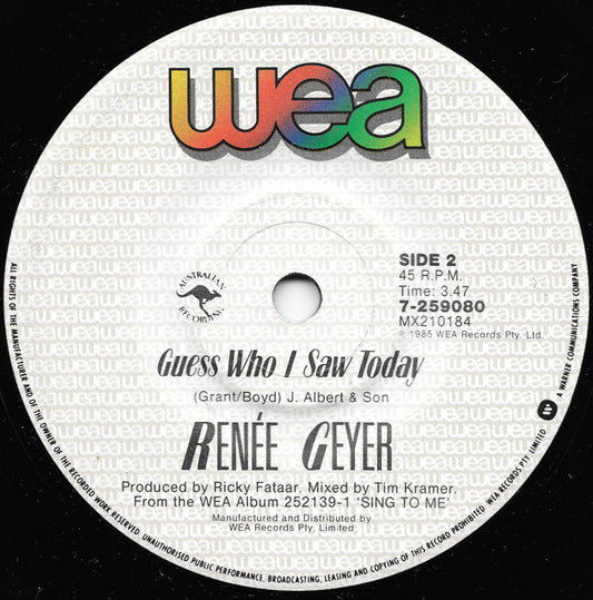 Renee Geyer : All My Love (7", Single)