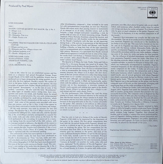 John Williams (7), Niccolò Paganini, Joseph Haydn : Paganini: Guitar Trio - Haydn: Guitar Quartet (LP, Album)