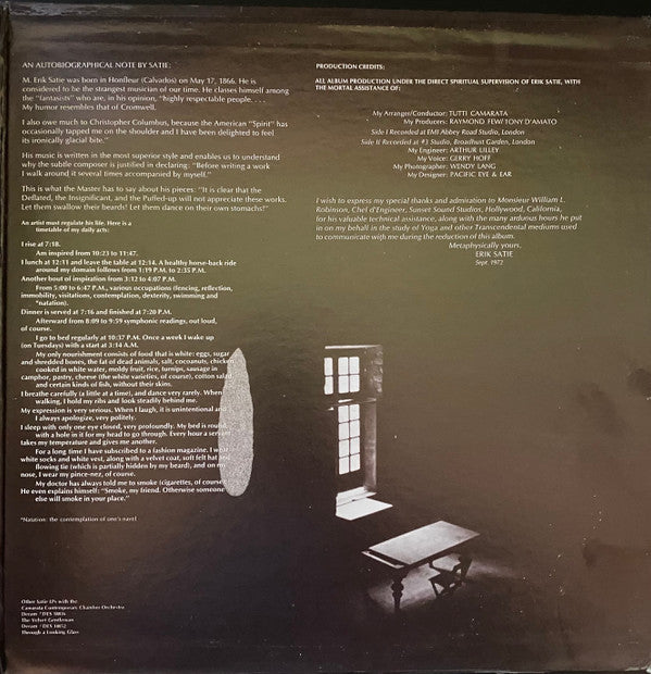 The Camarata Contemporary Chamber Group : The Electronic Spirit Of Erik Satie Featuring The Moog Synthesizer With The Camarata Contemporary Chamber Orchestra (LP, Album)