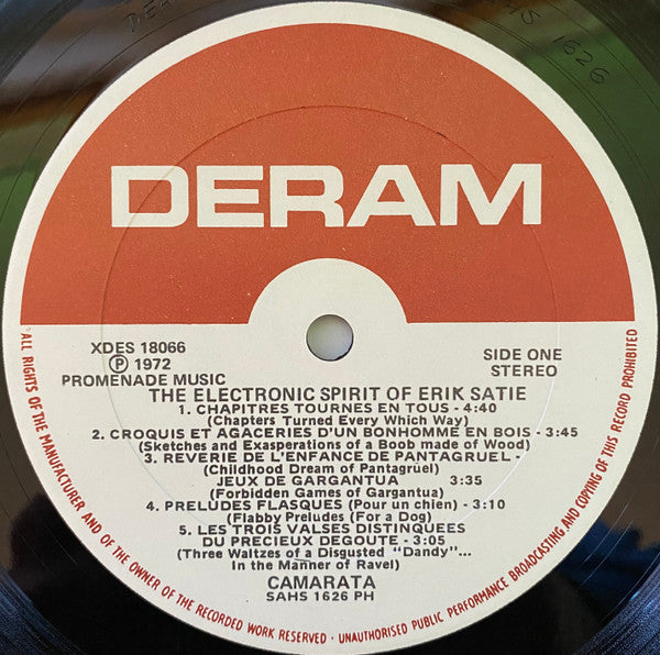 The Camarata Contemporary Chamber Group : The Electronic Spirit Of Erik Satie Featuring The Moog Synthesizer With The Camarata Contemporary Chamber Orchestra (LP, Album)