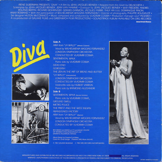 Vladimir Cosma : Diva (Original Soundtrack Recording) (LP, Album, Aud)