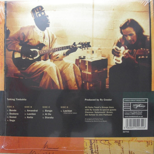 Ali Farka Touré With Ry Cooder : Talking Timbuktu (2xLP, Album, RE, 180)