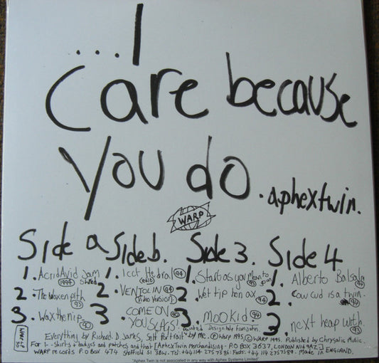 Aphex Twin : ...I Care Because You Do (2xLP, Album, RE, 180)