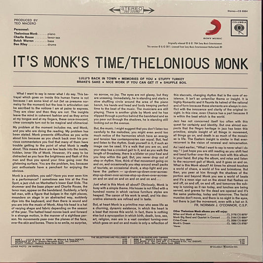 Thelonious Monk : It's Monk's Time (LP, Album, RE, RM, RP)