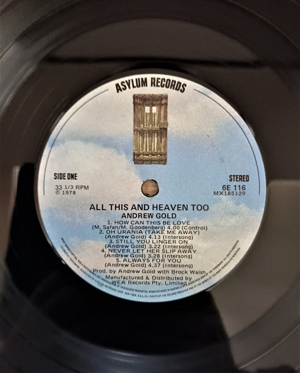 Andrew Gold : All This And Heaven Too (LP, Album)
